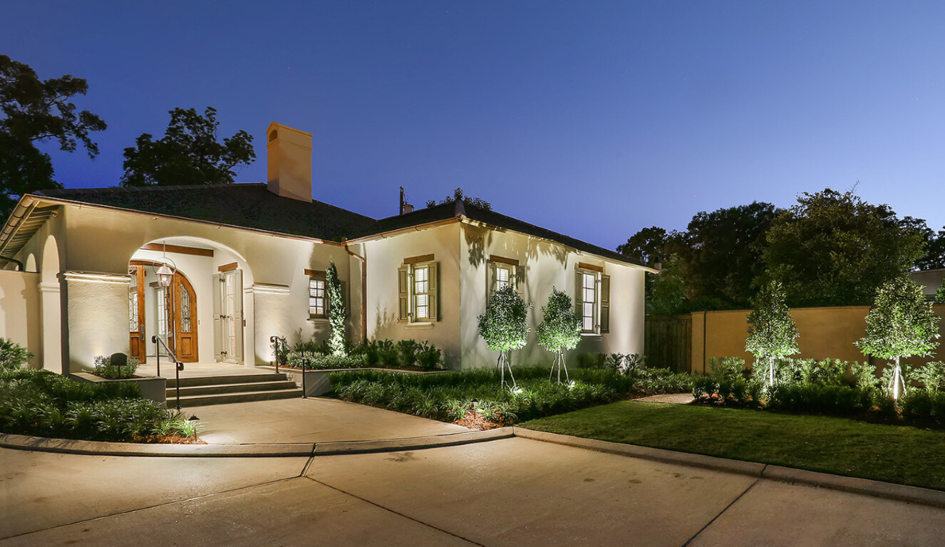 Professional concrete driveway installation in Bradenton, FL at dusk